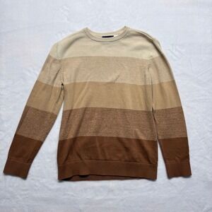 The Childrens Place Boys Striped Sweater Size 14 XLG Brown Crew Neck Long Sleeve